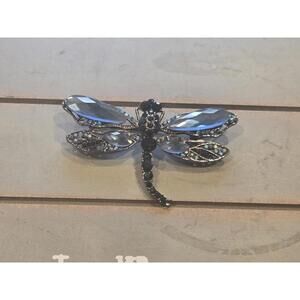 Gorgeous beaded dragonfly rhinestone brooch